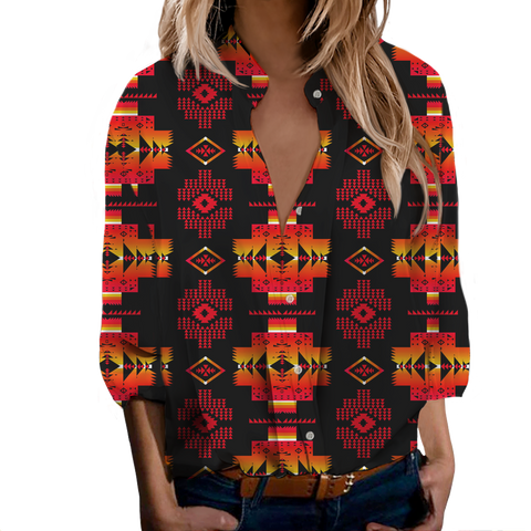 Powwow StoreGBNAT0072002  Tribe Design Native Women's LongSleeved Shirts