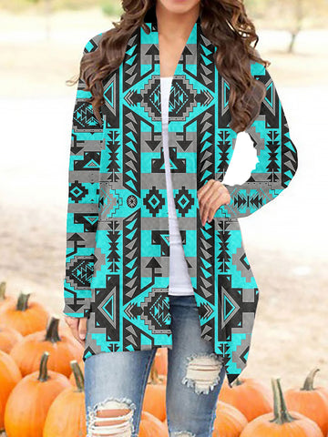 GB-NAT00626 Tribe Design Native Women's Cardigan With Long Sleeve