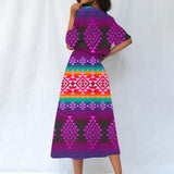 Powwow Storegb nat00680 pattern native womens elastic waist dress