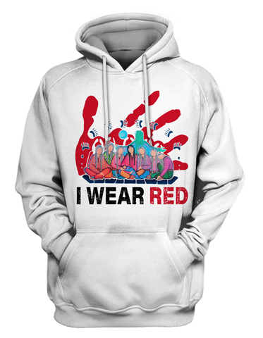 HD000620 I Wear Red For My Sisters Native American Stop MMIW Red Hand No More Stolen Sisters  2D Hoodie