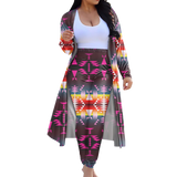 Powwow StoreGBNAT00653 Tribe Design Native American Cardigan Coat Long Pant Set