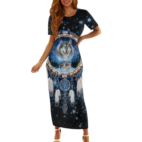 Powwow StoreGBNAT00010 Pattern Native Guinea Style Maxi Dress Set