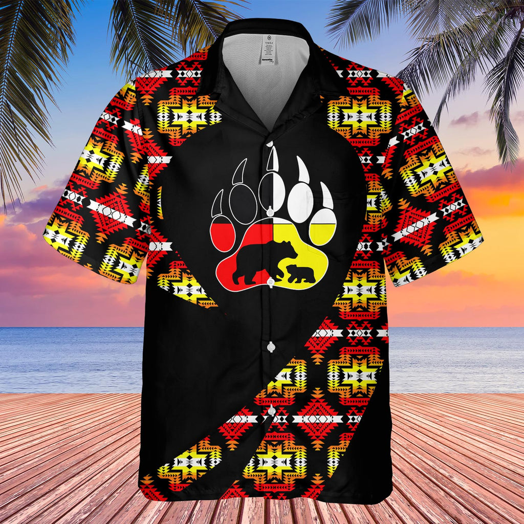 GB-HW000848 Tribe Design Native American Hawaiian Shirt 3D