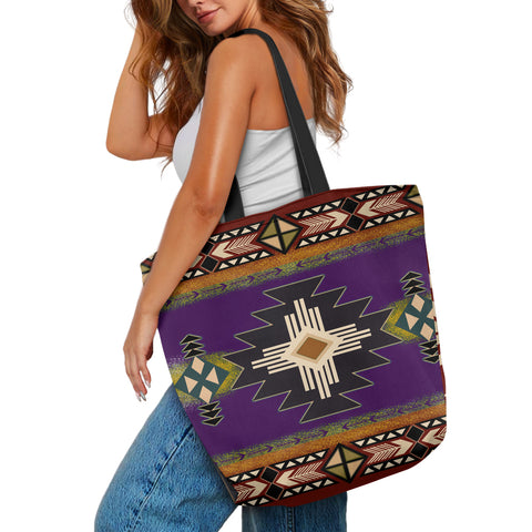 Powwow StoreGBNAT000104  Pattern Tribe Canvas Shopping Bag