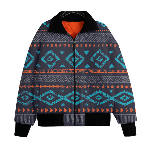 GB-NAT00598 Pattern Native American Unisex Knitted Fleece Lapel Outwear