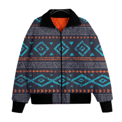 Powwow StoreGBNAT00598 Pattern Native American Unisex Knitted Fleece Lapel Outwear