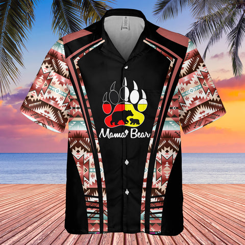 Powwow StoreGBHW000348 Tribe Design Native American Hawaiian Shirt 3D