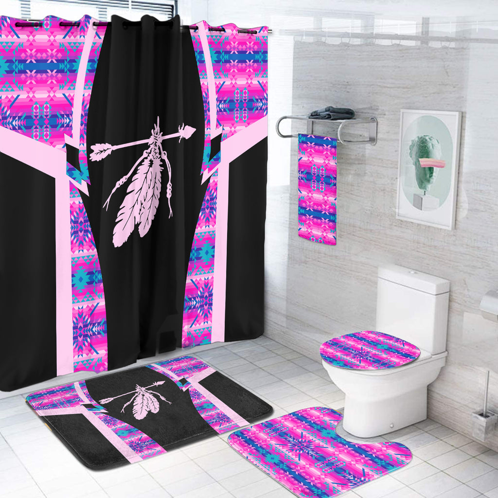 Powwow StoreBS000227 Pattern Native American Bathroom Set