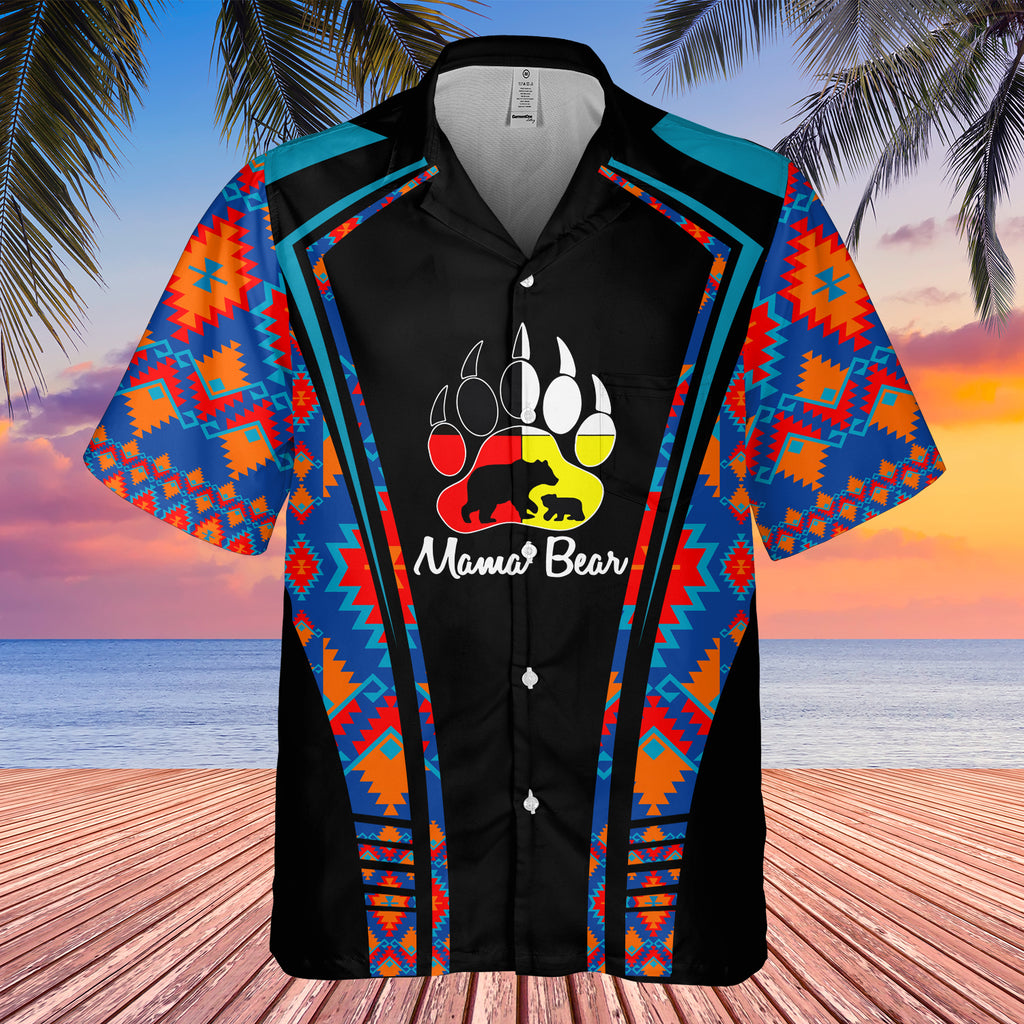 Powwow StoreGBHW000352 Tribe Design Native American Hawaiian Shirt 3D