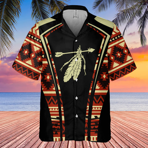 Powwow StoreGBHW000353 Tribe Design Native American Hawaiian Shirt 3D