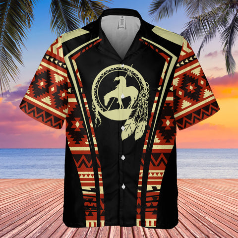 Powwow StoreGBHW000354 Tribe Design Native American Hawaiian Shirt 3D