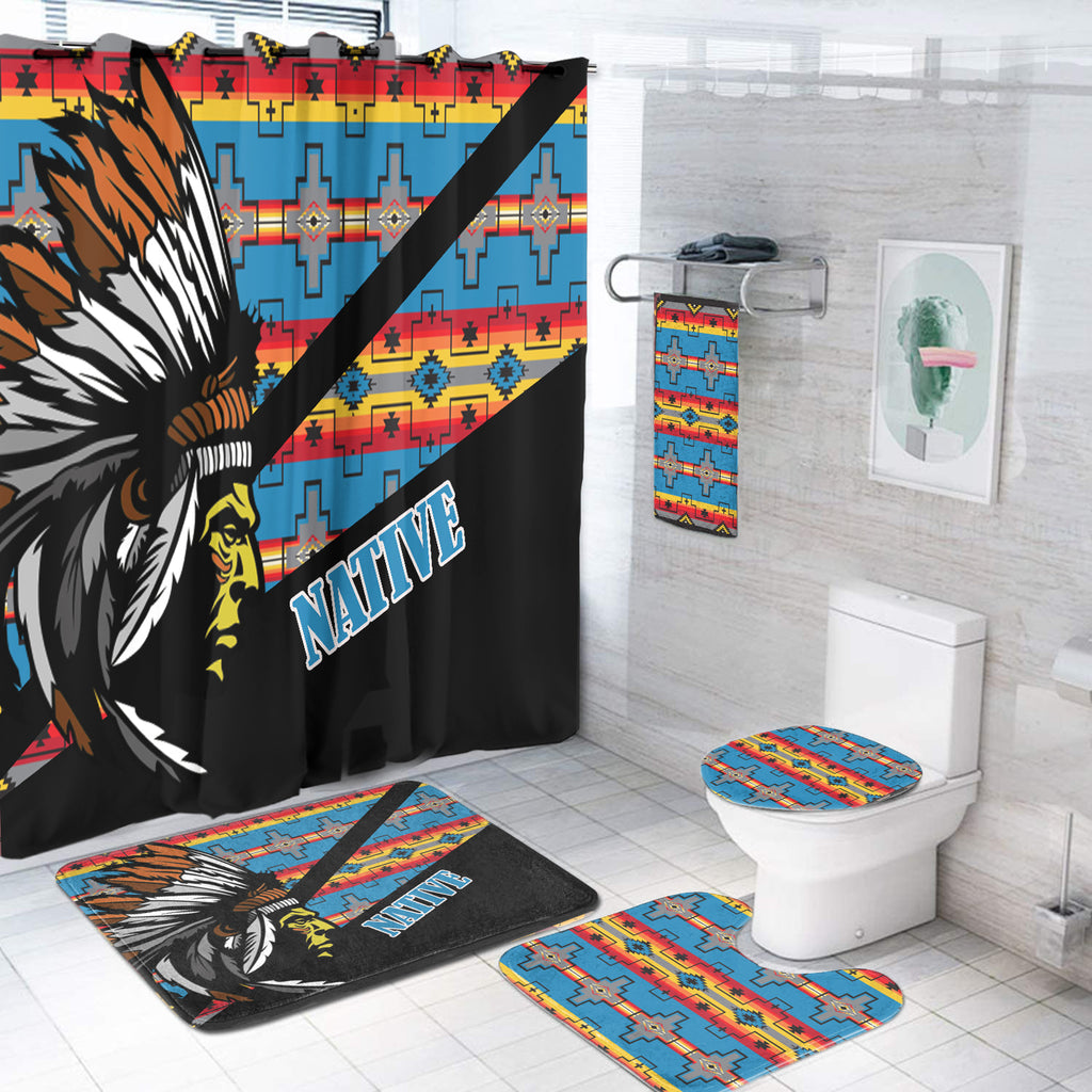 Powwow StoreBS000246 Pattern Native American Bathroom Set