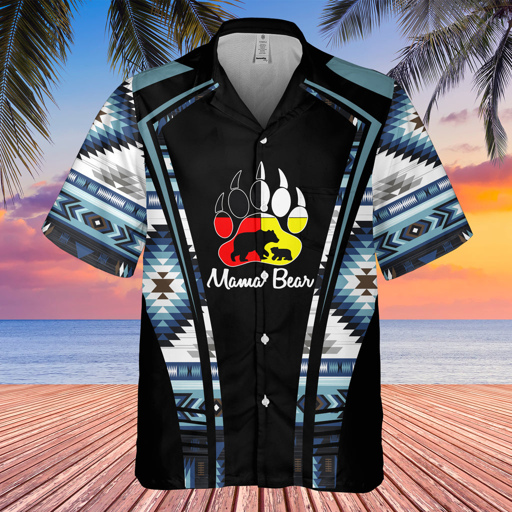 Powwow StoreGBHW000356 Tribe Design Native American Hawaiian Shirt 3D