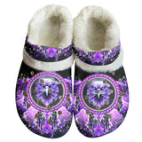 GB-NAT00909 Eagle Pattern Native American Classic Clogs with Fleece Shoes