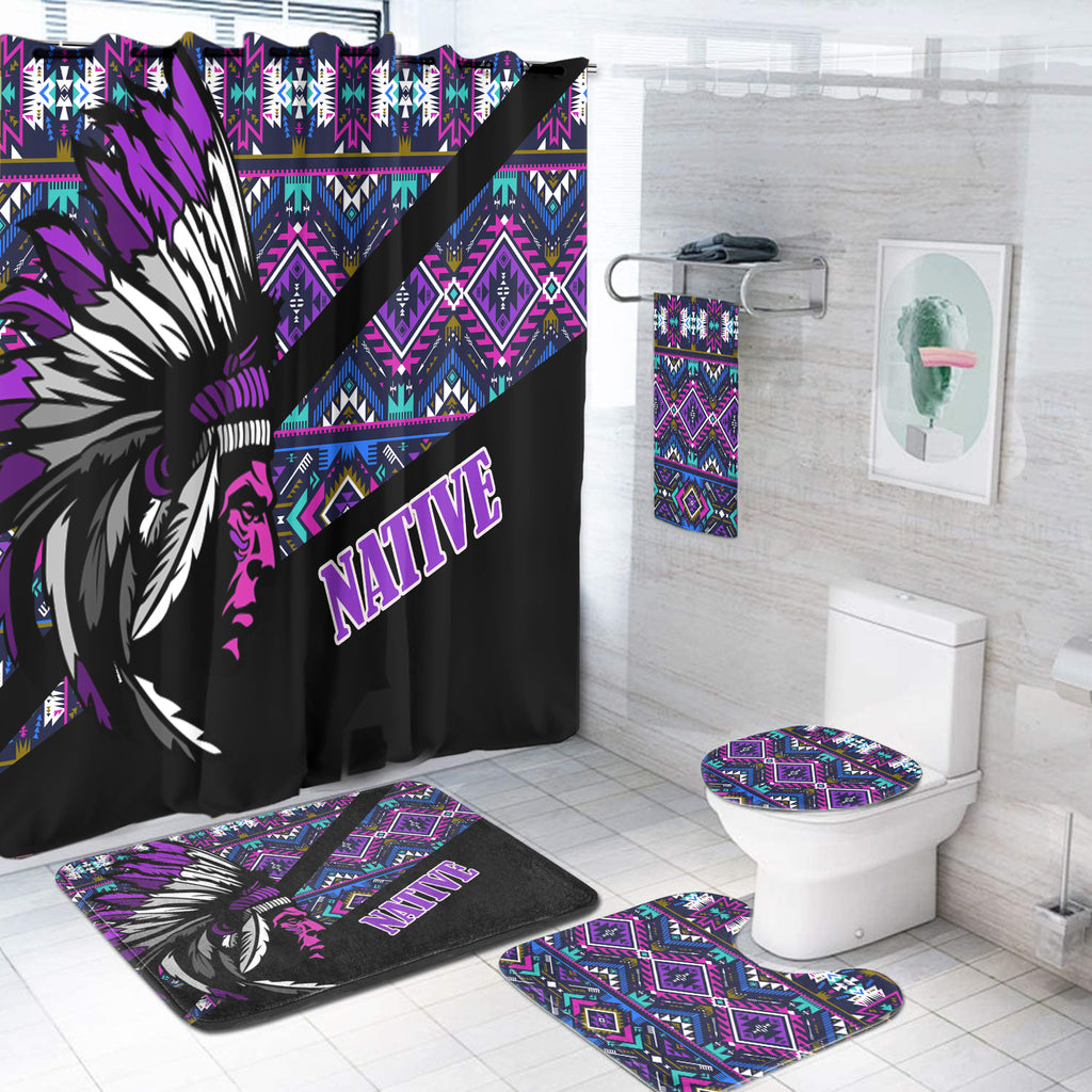 Powwow StoreBS000248 Pattern Native American Bathroom Set