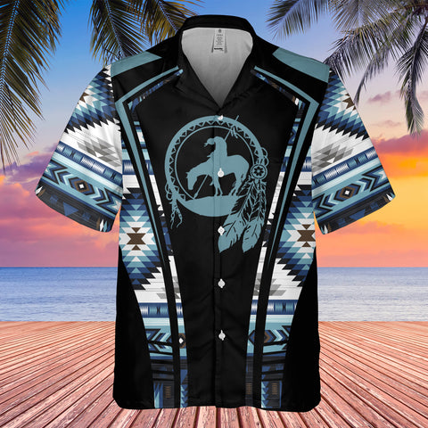 Powwow StoreGBHW000357 Tribe Design Native American Hawaiian Shirt 3D