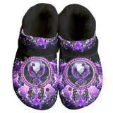 GB-NAT00908 Thunderbird Pattern Native American Classic Clogs with Fleece Shoes