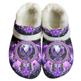 GB-NAT00908 Thunderbird Pattern Native American Classic Clogs with Fleece Shoes