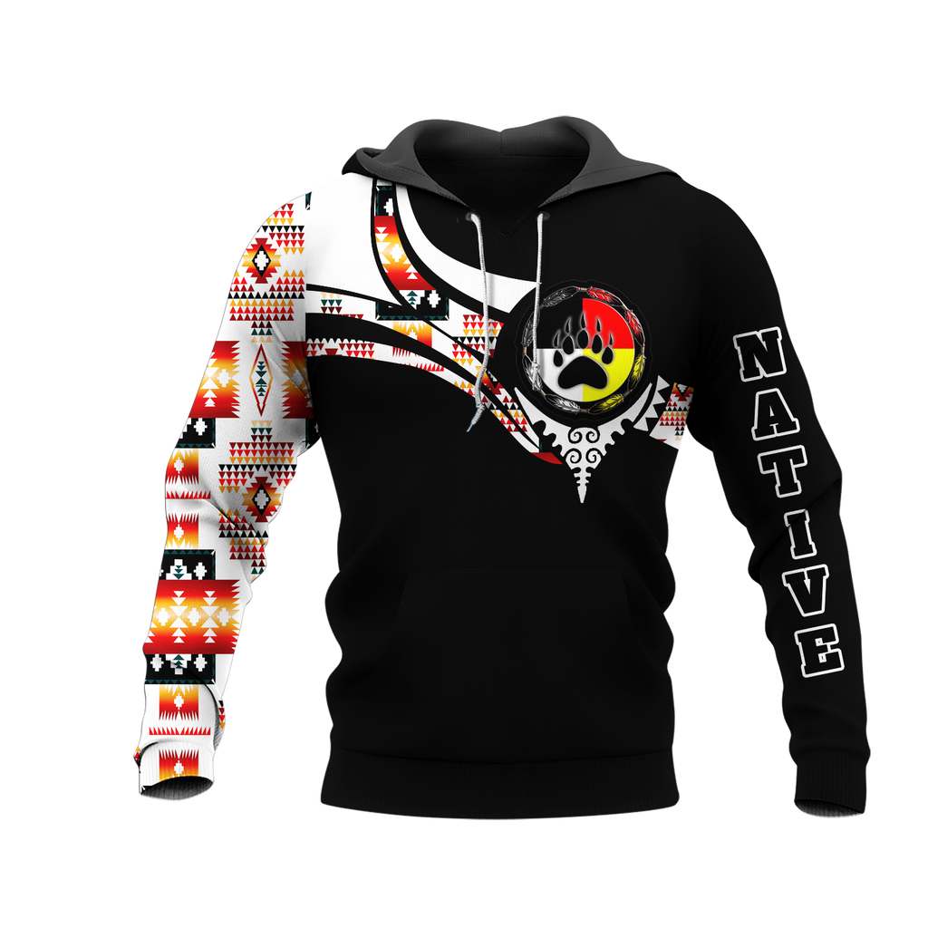 Powwow StoreHD0012508 Pattern Native Pride 3D Hoodie