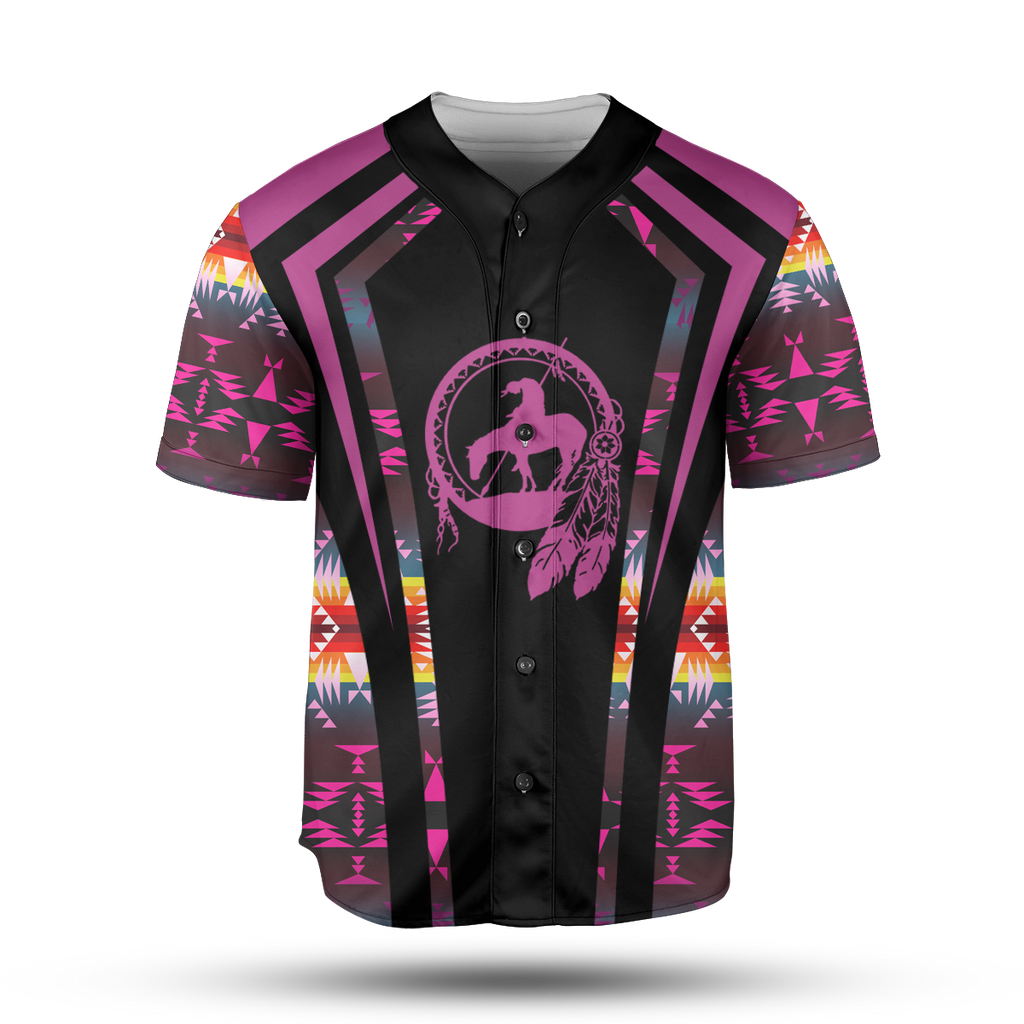 Powwow StoreBJ00019 Pattern Native Baseball Jersey