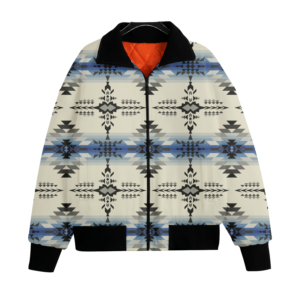 Powwow StoreGBNAT00608 Pattern Native American Unisex Knitted Fleece Lapel Outwear