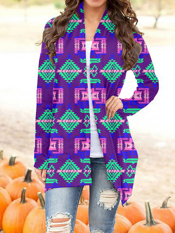 GB-NAT00628 Tribe Design Native Women's Cardigan With Long Sleeve
