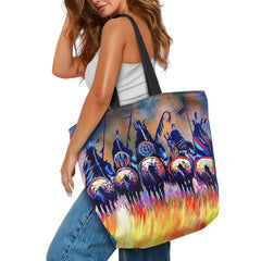 GB-NAT00013 Pattern Tribe Canvas Shopping Bag