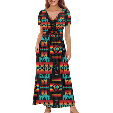 Powwow StoreGBNAT0004602 Pattern Native Ladies Dress