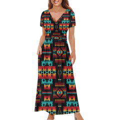 Powwow StoreGBNAT0004602 Pattern Native Ladies Dress