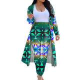 Powwow StoreGBNAT00654 Tribe Design Native American Cardigan Coat Long Pant Set