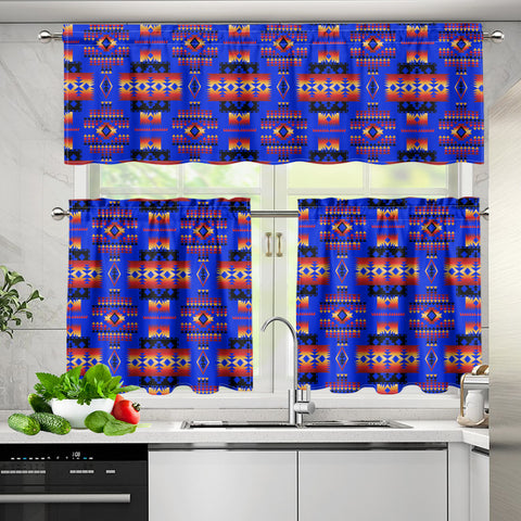 GB-NAT00046-06 Pattern Native American  Curtain Valance and Kitchen Tiers Set