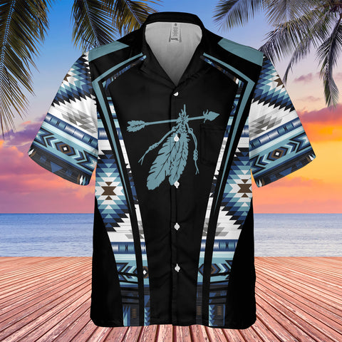 Powwow StoreGBHW000357 Tribe Design Native American Hawaiian Shirt 3D