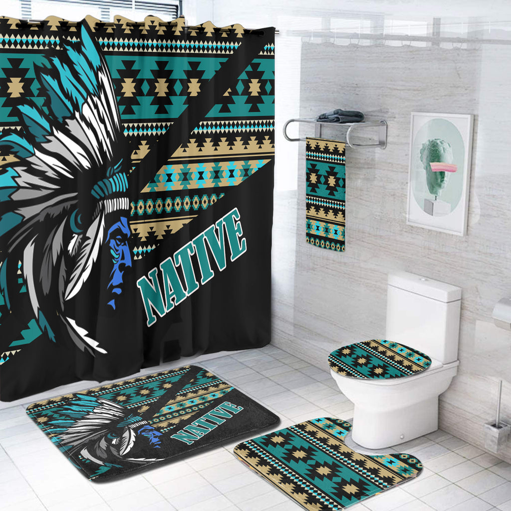 Powwow StoreBS000250 Pattern Native American Bathroom Set