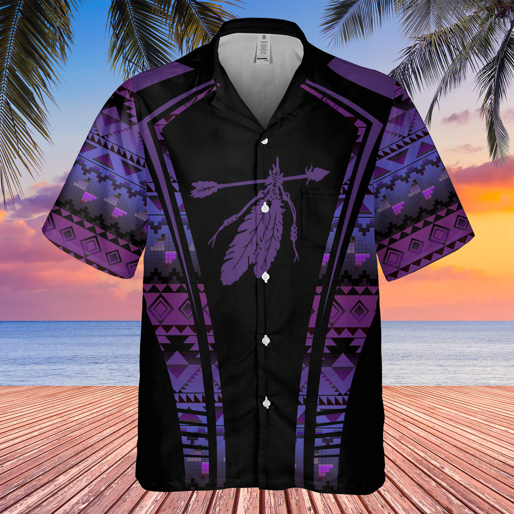 Powwow StoreGBHW000358 Tribe Design Native American Hawaiian Shirt 3D