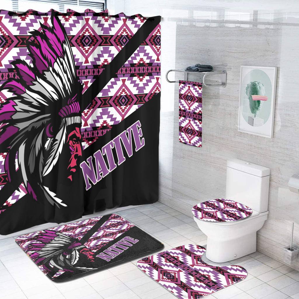 Powwow StoreBS000251 Pattern Native American Bathroom Set