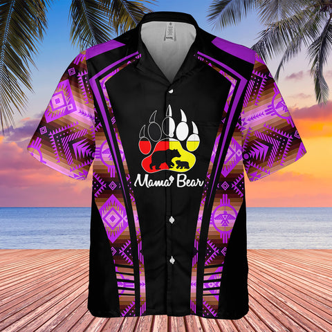 Powwow StoreGBHW000360 Tribe Design Native American Hawaiian Shirt 3D