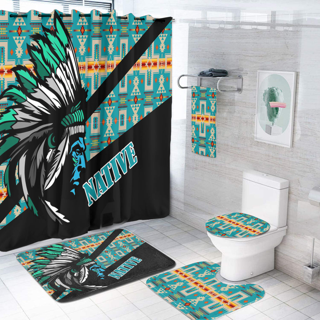 Powwow StoreBS000254 Pattern Native American Bathroom Set