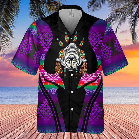 Powwow StoreGBHW000365 Tribe Design Native American Hawaiian Shirt 3D