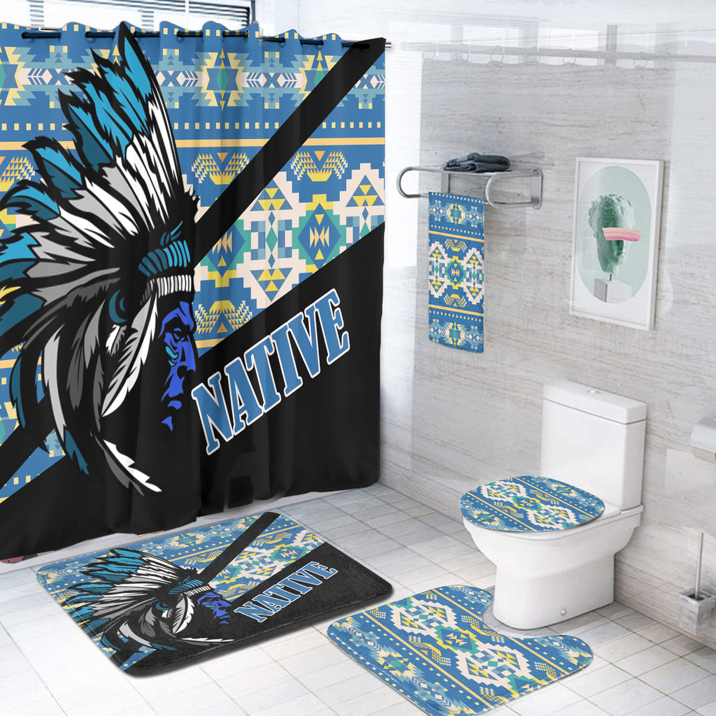 Powwow StoreBS000257 Pattern Native American Bathroom Set