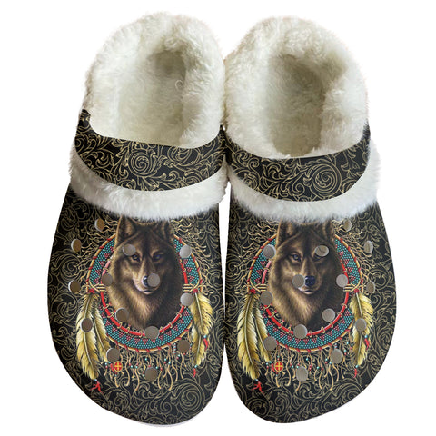 GB-NAT00790 Native American Classic Clogs with Fleece Shoes