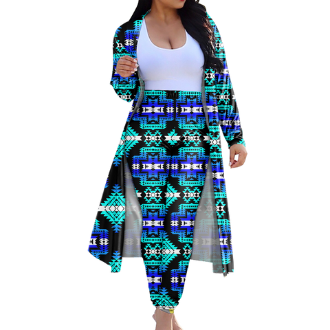 Powwow StoreGBNAT0065602 Tribe Design Native American Cardigan Coat Long Pant Set