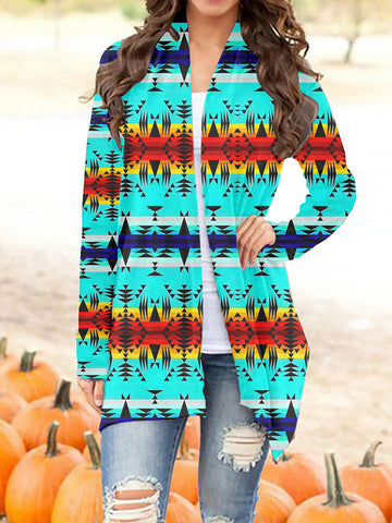 GB-NAT00631 Tribe Design Native Women's Cardigan With Long Sleeve