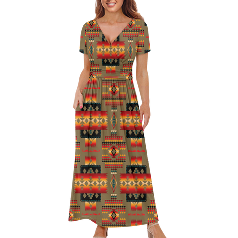 Powwow StoreGBNAT0004604 Pattern Native Ladies Dress