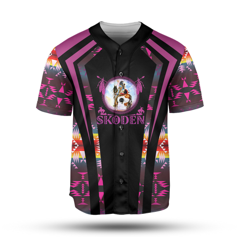 Powwow StoreBJ00020 Pattern Native Baseball Jersey