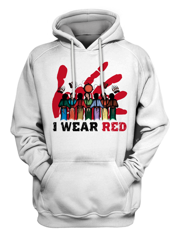 HD000622 I Wear Red For My Sisters Native American Stop MMIW Red Hand No More Stolen Sisters  2D Hoodie