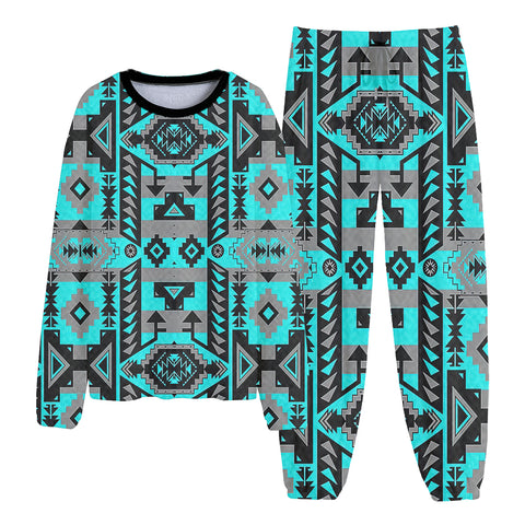 GB-NAT00626 Pattern Native American Unisex Thicken Pajama Suit