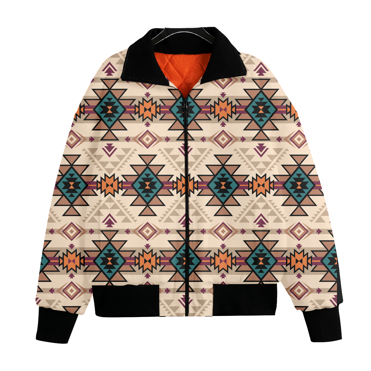 Powwow StoreGBNAT00622 Pattern Native American Unisex Knitted Fleece Lapel Outwear