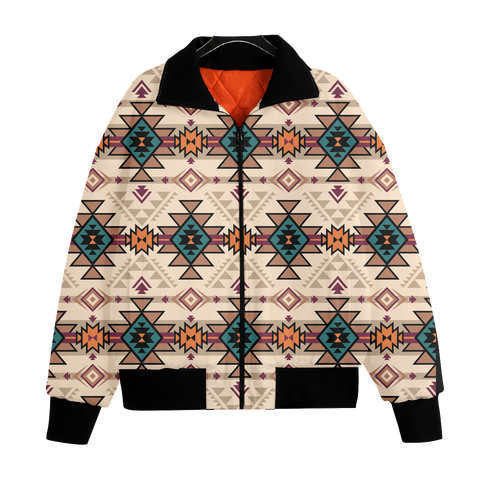 GB-NAT00622 Pattern Native American Unisex Knitted Fleece Lapel Outwear