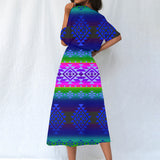 GB-NAT00680-03 Pattern Native Women's Elastic Waist Dress