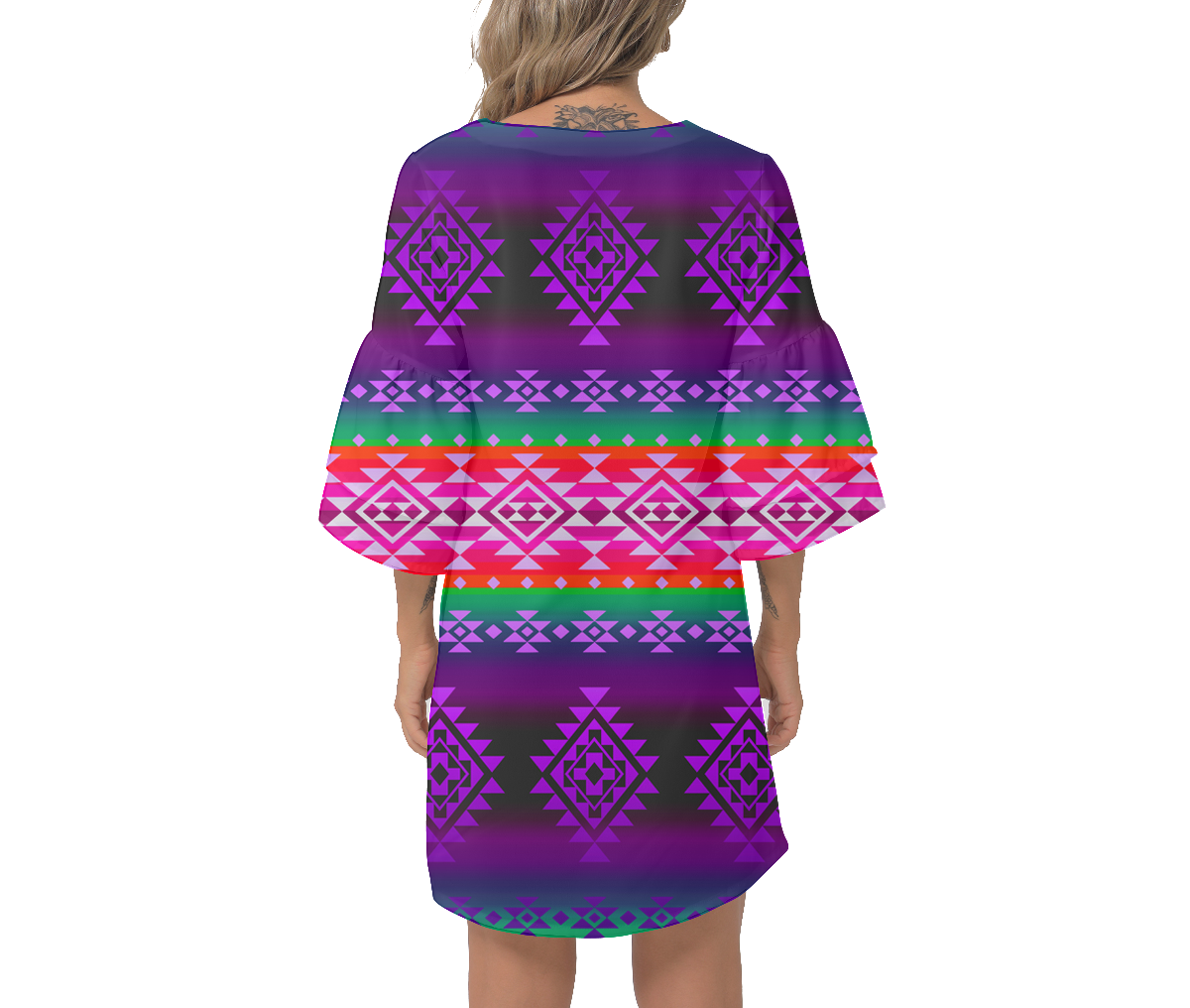 Powwow Storegb nat00680 04 native design print womens v neck dresss